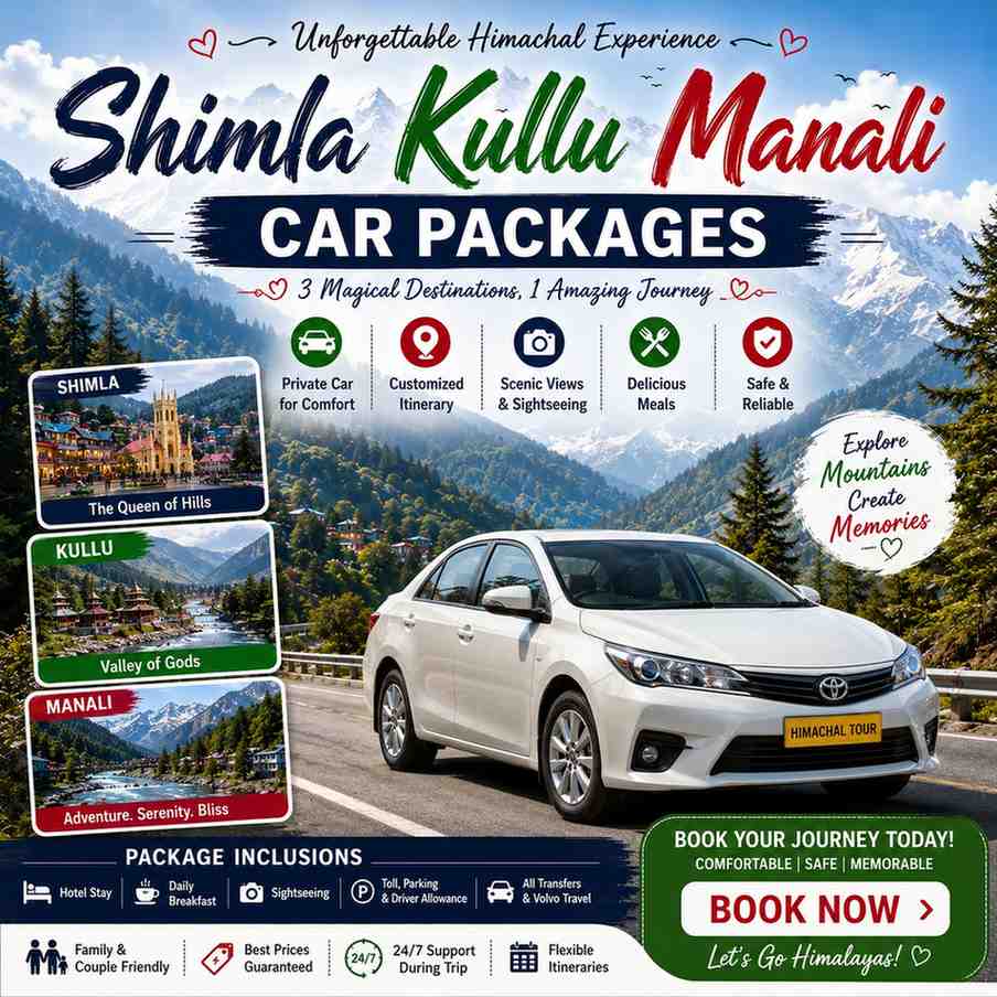 Shimla Kullu Manali Car tour views