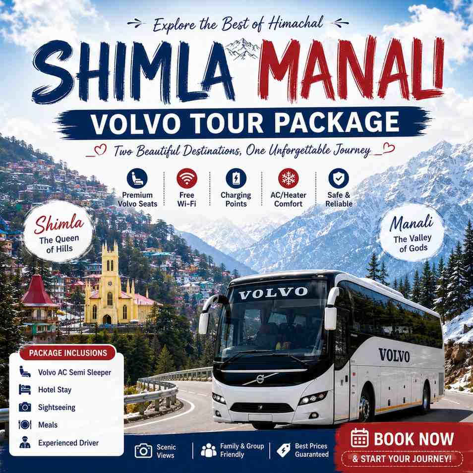 Shimla Manali Volvo Tour Package mountains views